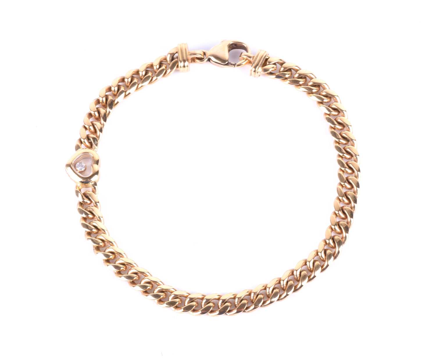 Chopard. An 18ct yellow gold Happy Diamond bracelet, set with a heart-shaped segment inset with a ' - Image 2 of 6