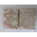 Two Victorian mother of pearl card cases, each of rectangular form with lozenge shape panels and