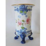 A royal crown derby vase, with hand painted sprigs of Roses and petals with printed leaves,