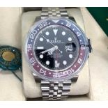 A 2019 Rolex GMT Master II ‘Pepsi’ ref. 126710 BLRO stainless steel wristwatch, with red and blue