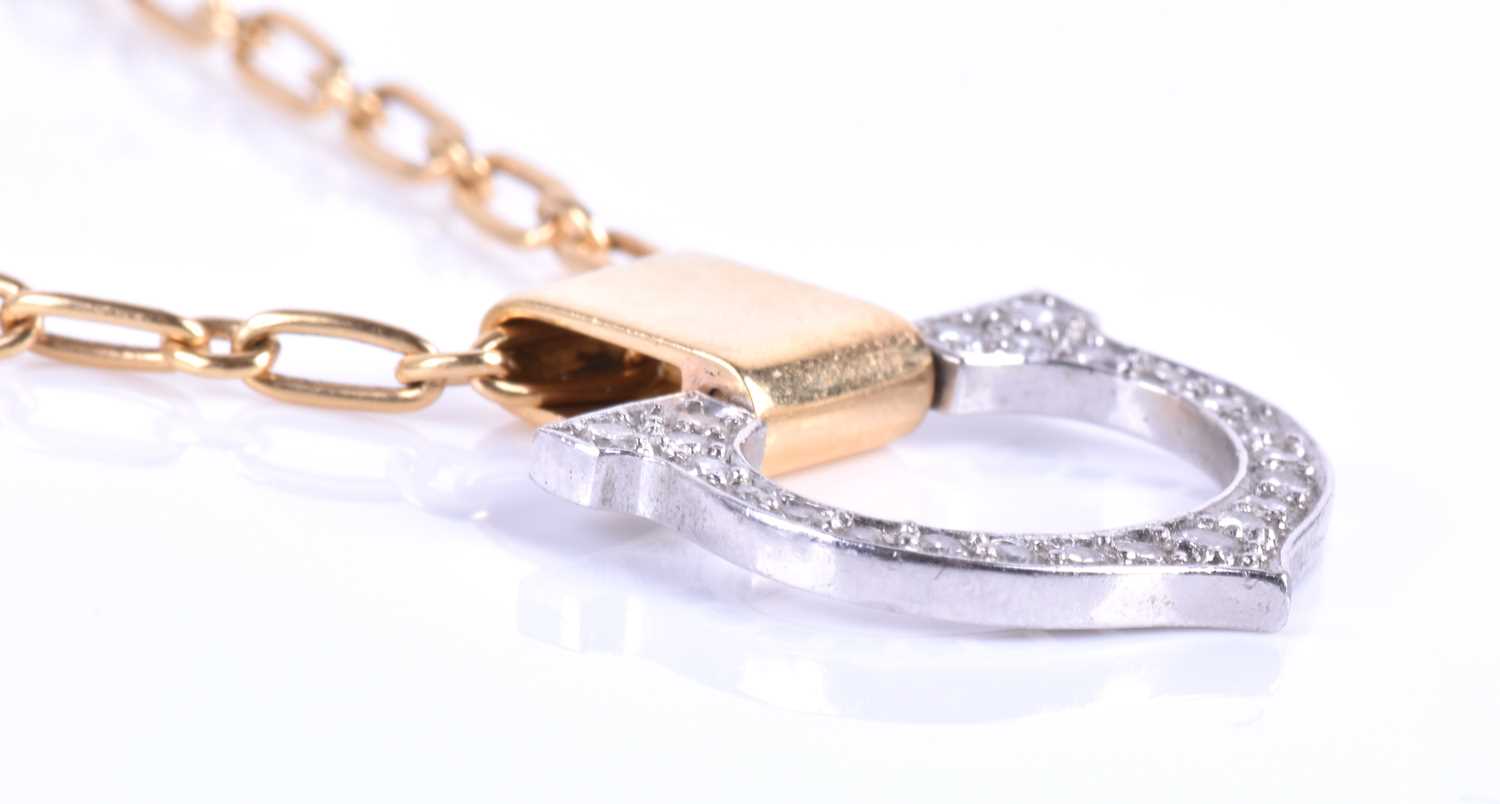 Cartier. An 18ct yellow gold and diamond 'C de Cartier' pendant, the white gold inverted 'C' pave- - Image 3 of 10