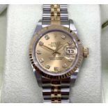 A 1996 ladies Rolex Oyster Perpetual DateJust Rolesor ref. 69173 stainless steel automatic