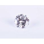 A loose round brilliant-cut diamond, 0.63 carats, approximate colour D, approximate clarity SI1,