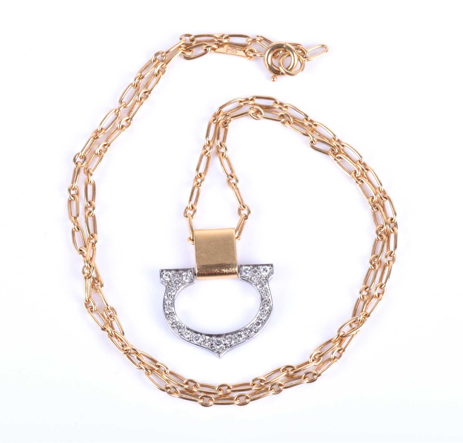 Cartier. An 18ct yellow gold and diamond 'C de Cartier' pendant, the white gold inverted 'C' pave- - Image 10 of 10
