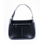 A Louis Vuitton Turenne shoulder bag in black leather, with chrome mounts textured body and outer