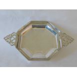 A large silver octagonal sweetmeats bowl, Thomas Bradbury & Sons Ltd, Sheffield 1930, with pierced