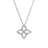 Roberto Coin. An 18ct white gold and diamond Princess pendant, of open cross form, set with 0.51