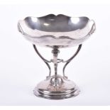 An Edwardian silver tazza, Sheffield 1905 by Richard Martin & Ebenezer Hall, with scalloped rim,