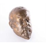 An impressive early 20th large cast bronze head of King Edward VII