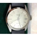 A 1967 Rolex Oyster Date Precision ref. 6426 stainless steel mechanical wristwatch, the silvered
