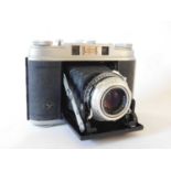 A Agfa Super Isolette folding camera, 1954- 1960, UP 1655, with Solinar 1:3.5/75 lens and Synchro