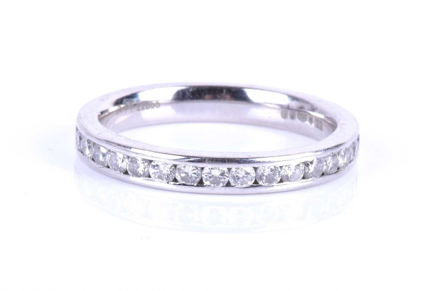 A platinum and diamond eternity ring, channel-set with round brilliant-cut diamonds of approximately - Image 3 of 5