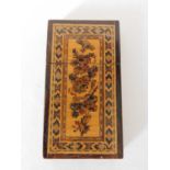 A Tunbridge ware card case, late 19th century, of rectangular form, one side with floral marquetry