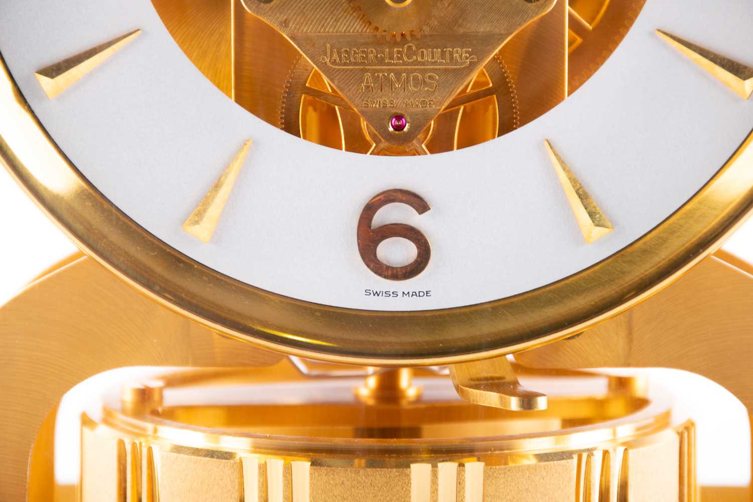 A Jaeger LeCoultre Atmos clockin a gilt brass and glass case, the movement numbered 431269. - Image 11 of 11