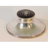 An early 20th century silver and tortoiseshell inkwell, Collett & Anderson, London 1917, the lid