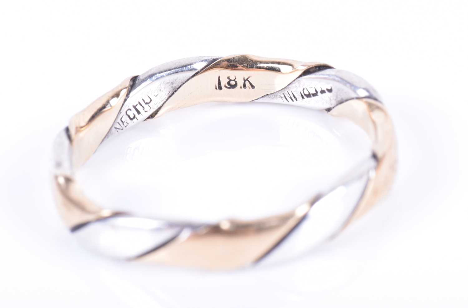 A 22ct yellow gold wedding bandsize L, together with an 18ct yellow gold and sterling silver - Image 2 of 3