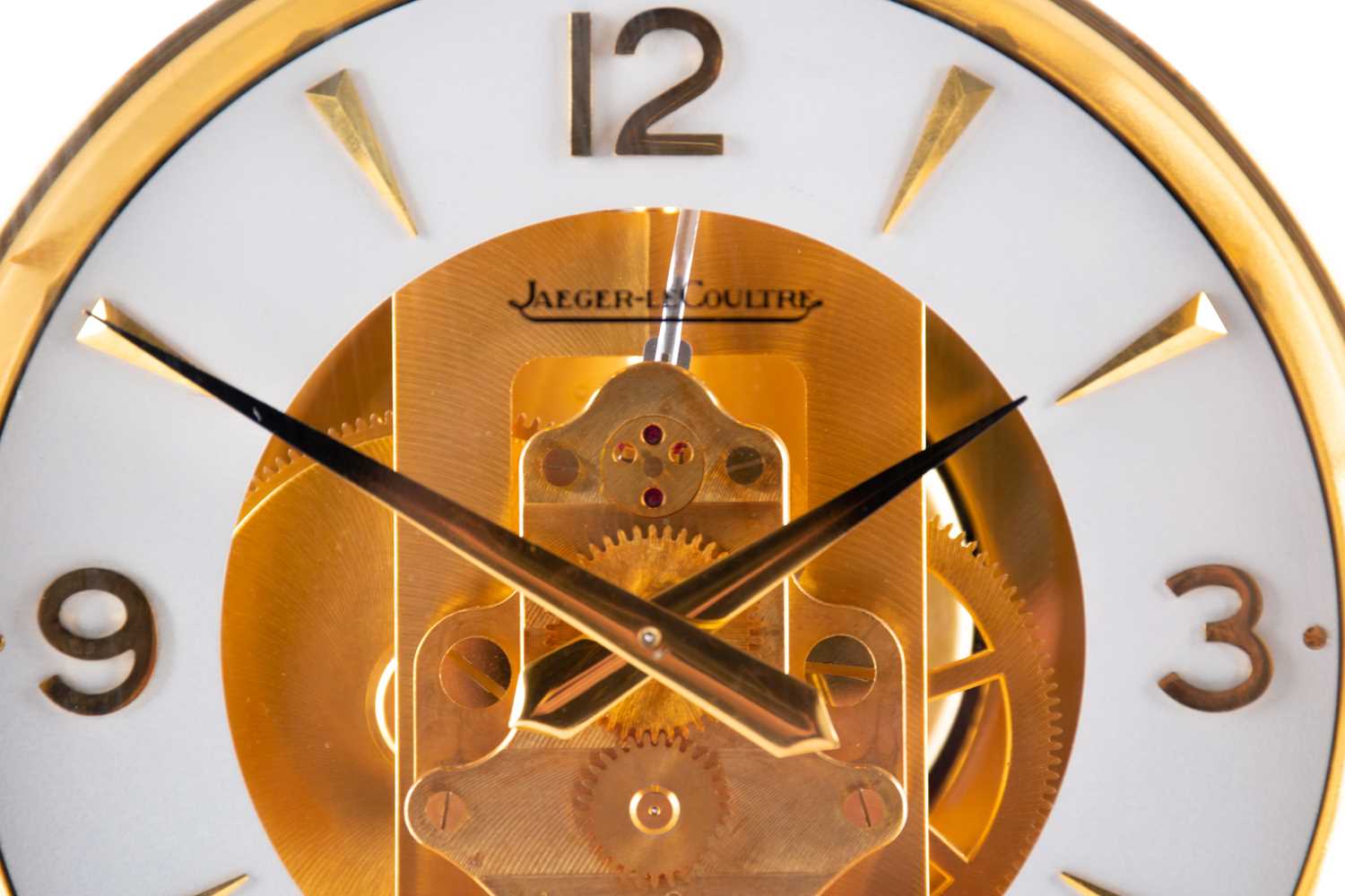 A Jaeger LeCoultre Atmos clockin a gilt brass and glass case, the movement numbered 431269. - Image 9 of 11