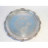 A late Victorian silver salver, Levesley Brothers, Sheffield 1899, with engraved monogram M N & W
