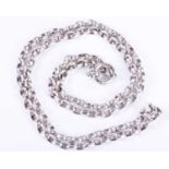 A silver belcher link chain necklace78 cm long, 56 grams.