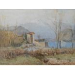 Attributed to John Varley The Younger (British, 1850 - 1933), 'Laveno, Lake Maggiore', signed,