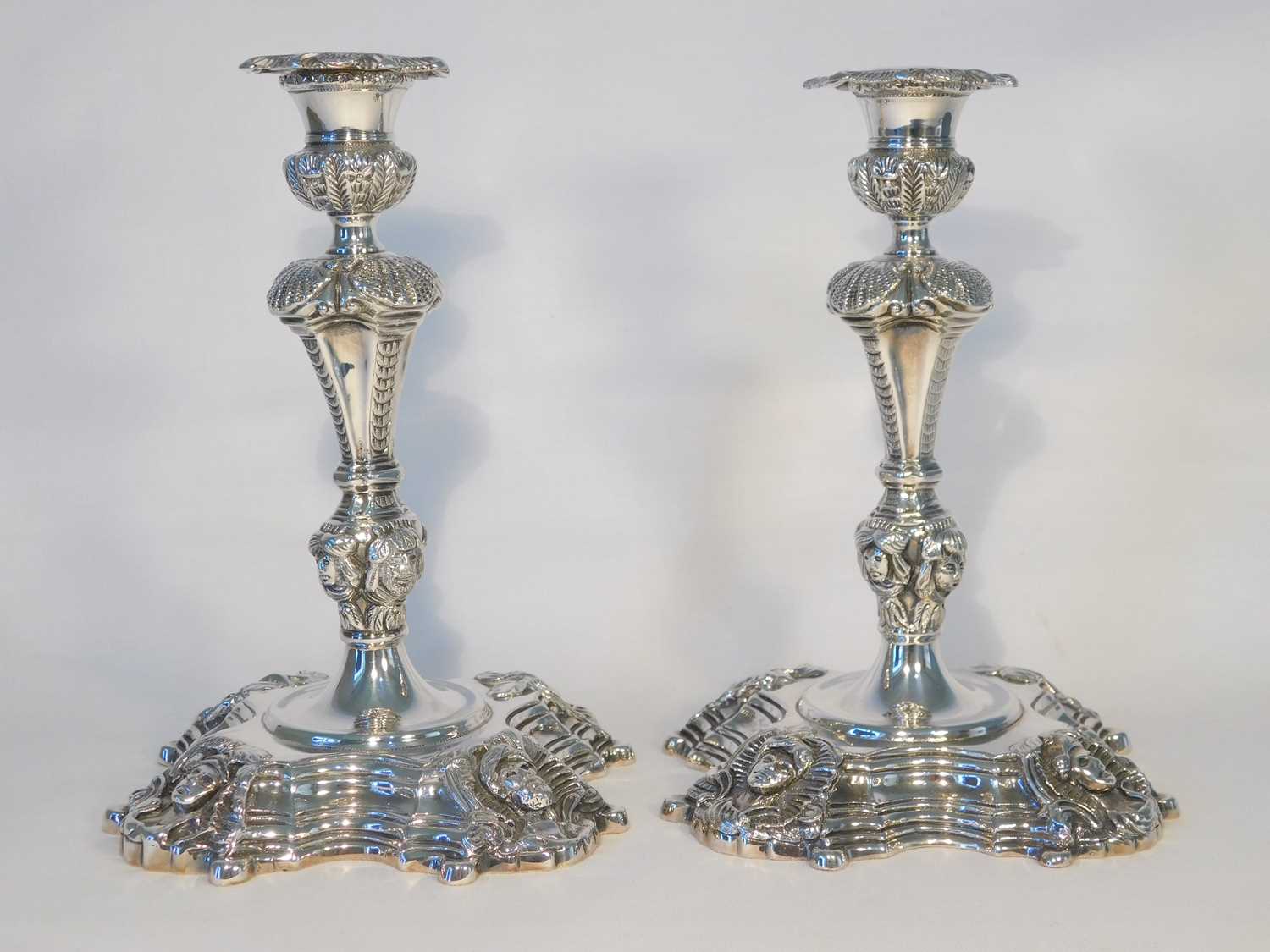 A pair of Irish cast silver candlesticks, Royal Irish Silver Limited, Dublin 1969, each with