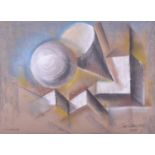 Hector McDonald Sutton (1903-92), British, 'Sakkara', geometric abstract pastel on paper, signed