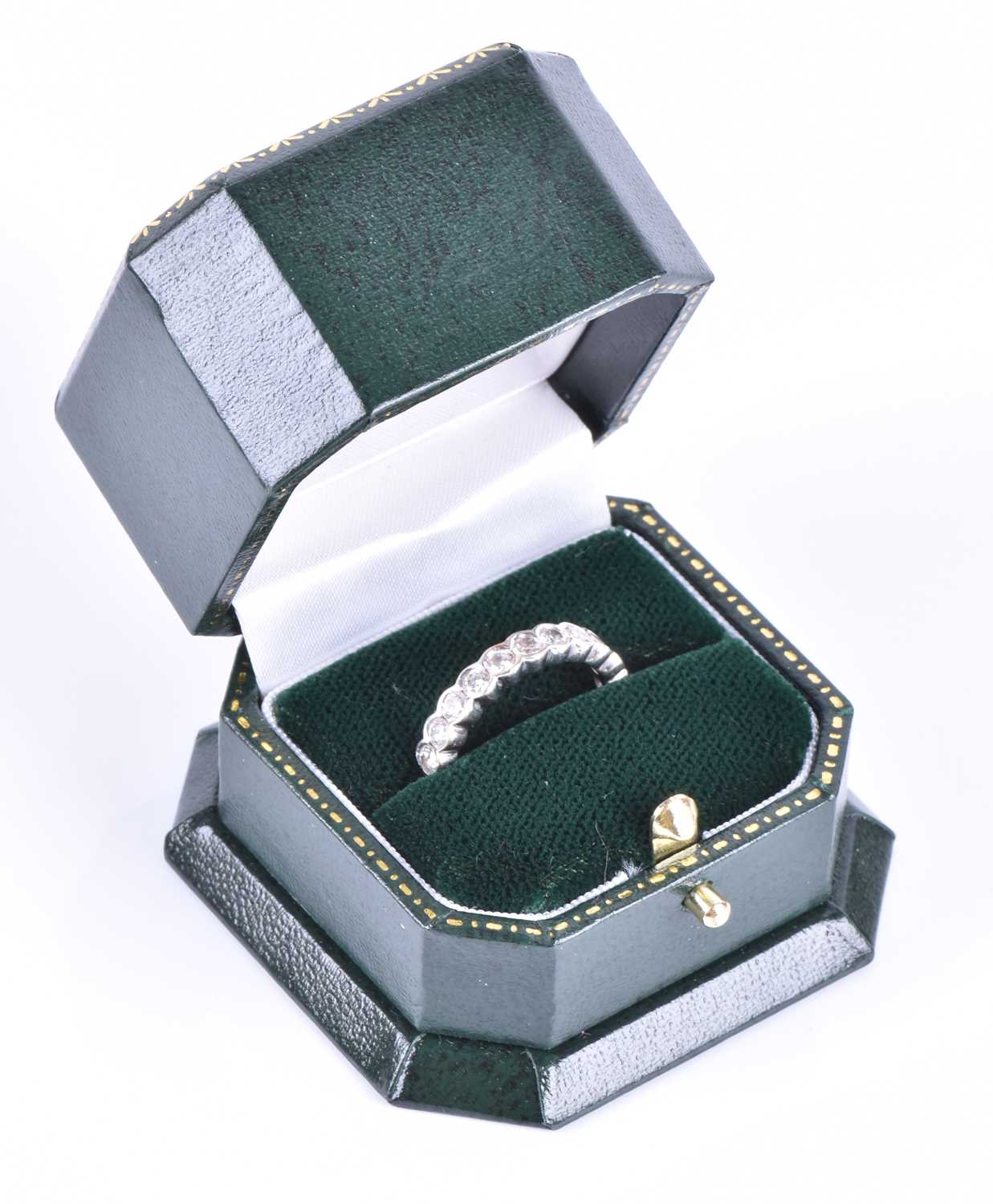 A diamond half-eternity ringbezel-set with eleven round brilliant-cut diamonds of approximately 1.10 - Image 6 of 6