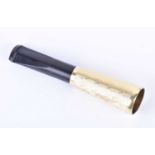 A yellow metal cigar holderthe black resin mouthpiece with yellow metal mount, marked 14K, with