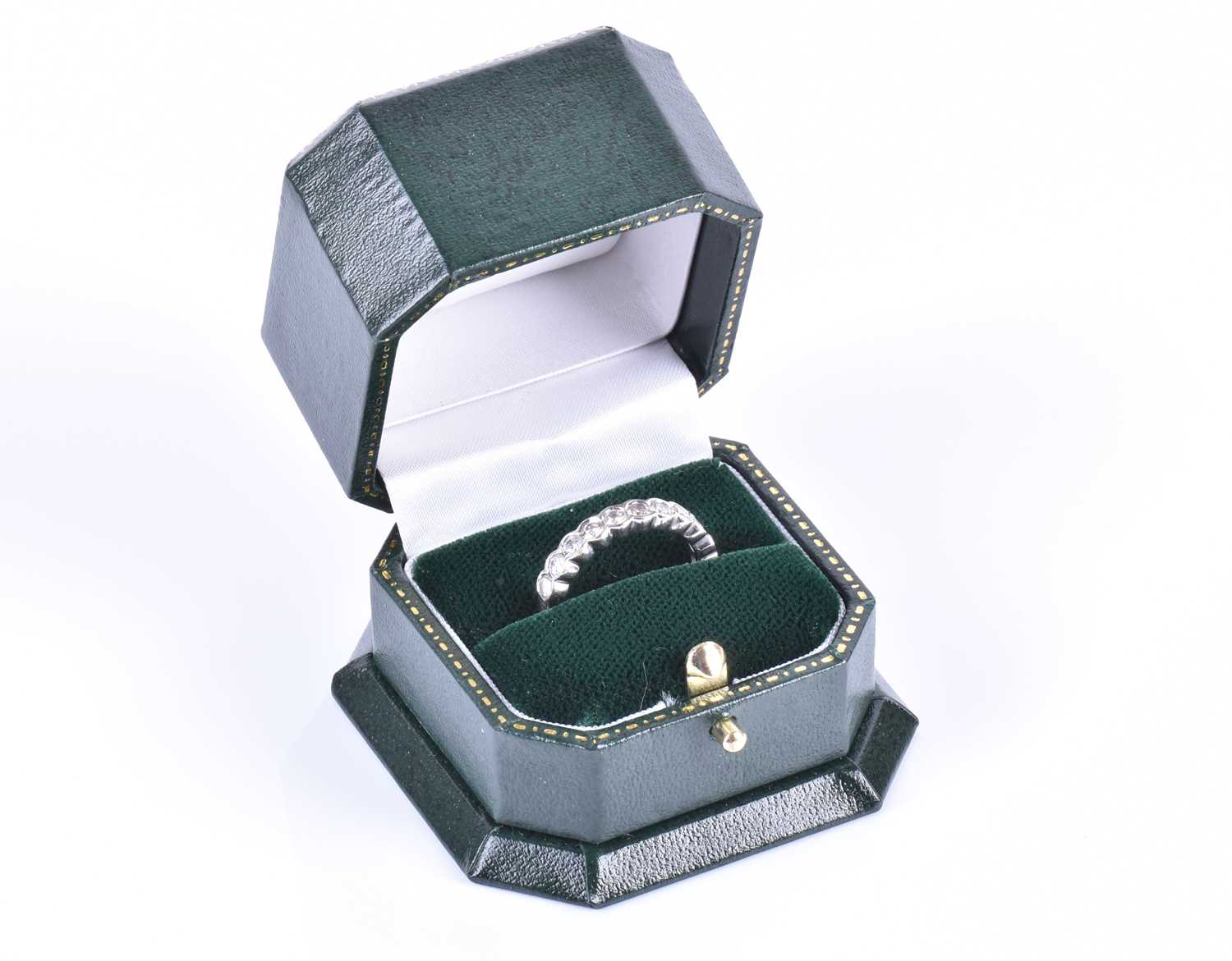 A diamond half-eternity ringbezel-set with eleven round brilliant-cut diamonds of approximately 1.10 - Image 5 of 6