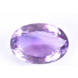 A loose oval-cut amethyst gemstoneof 17.62 carats, with IGI certificate, together with a loose