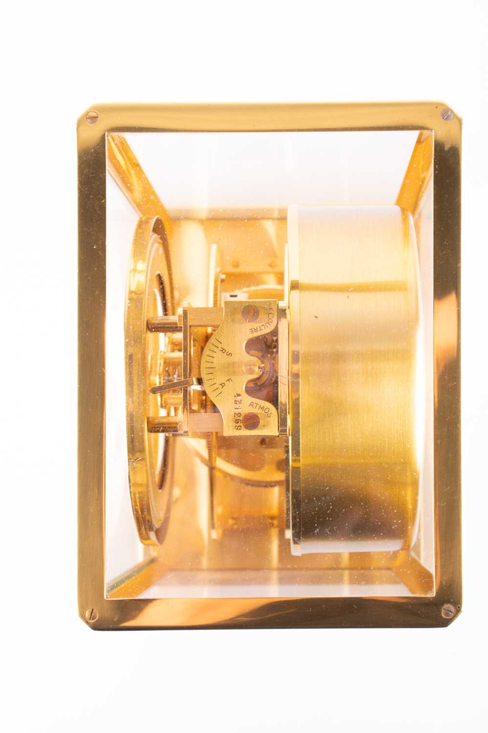 A Jaeger LeCoultre Atmos clockin a gilt brass and glass case, the movement numbered 431269. - Image 10 of 11
