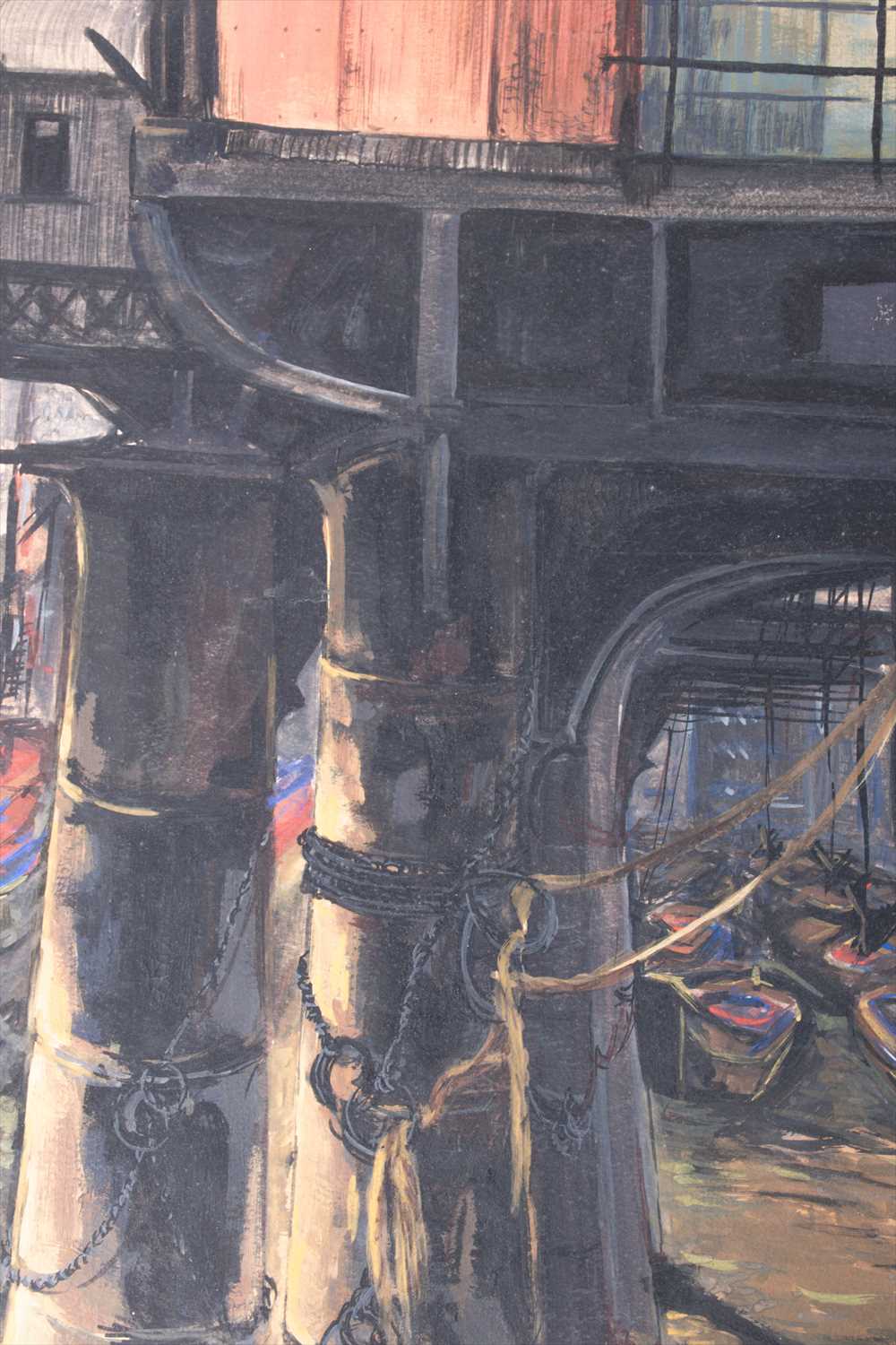 English School, 20th centurycollection of eight mixed media on paper depicting scenes in markets and - Image 7 of 10