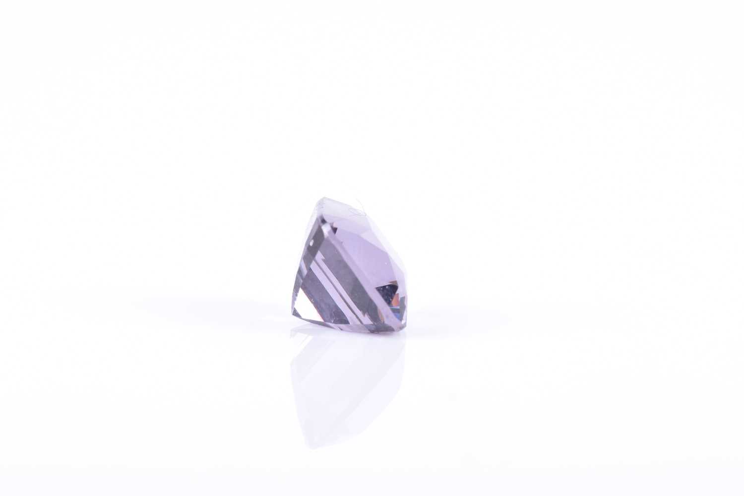 A loose square cushion-cut spinelmid to dark purple in colour, of 4.45 carats. Please note: VAT will - Image 4 of 5