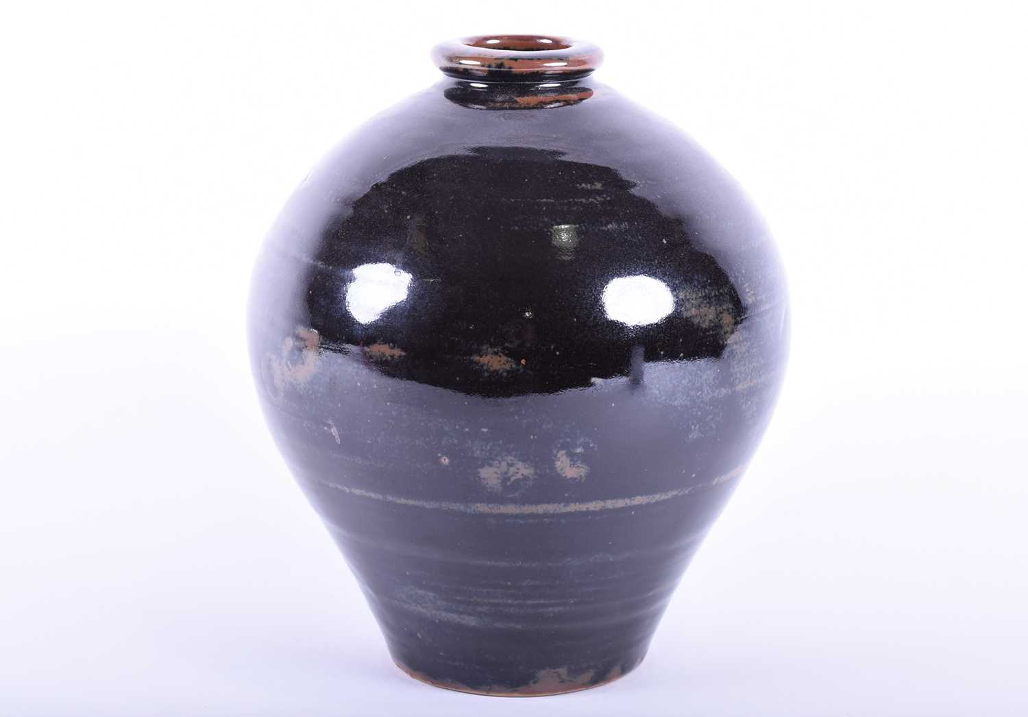 David Leach, OBE (British, 1911- 2005), A large stoneware vase, with tenmoku style glaze and - Image 2 of 4