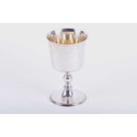 A silver ciboreum Chick & Sons Ltd, London 1973, with silver gilt interior, knopped stem and