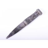 A Scottish silver mounted Sgian Dubh, Henry Tatton, Edinburgh 1916, the pommel with silver pierced