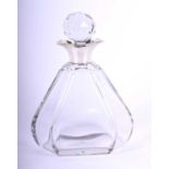 A Gebruder Kuhn silver mounted liqueur decanter mid 20th century, with faceted stopper above a