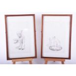 Two Chinese pith paper pictures, Qing dynasty, The Gautama Buddha and a literatus, ink and