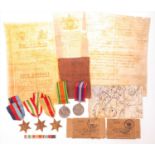 A set of five WWII medals awarded to Robert George Walter Taylortogether with related ephemera,