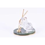 Boucheron. A rock crystal and jadeite desk ornament in the form of a frogattributed to Alain
