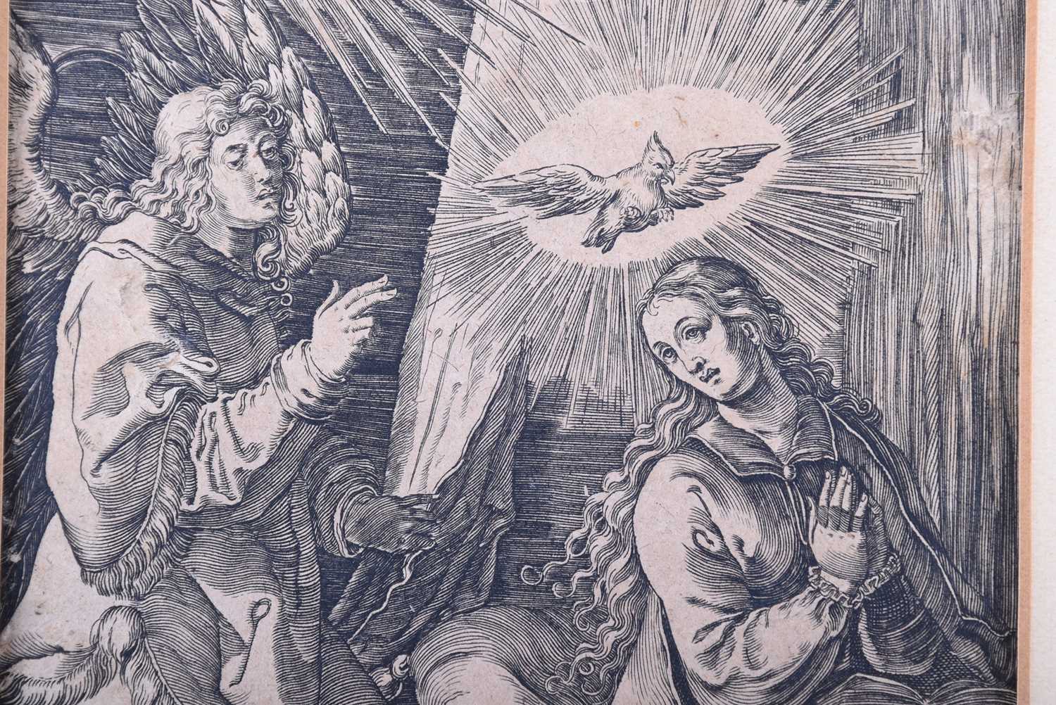 Albrecht Durer (1471 - 1528), The Annunciation (The Small Passion), woodblock, monogrammed top - Image 2 of 2