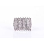 A 9ct yellow gold and diamond cocktail ringpave-set with around 150 small round brilliant-cut