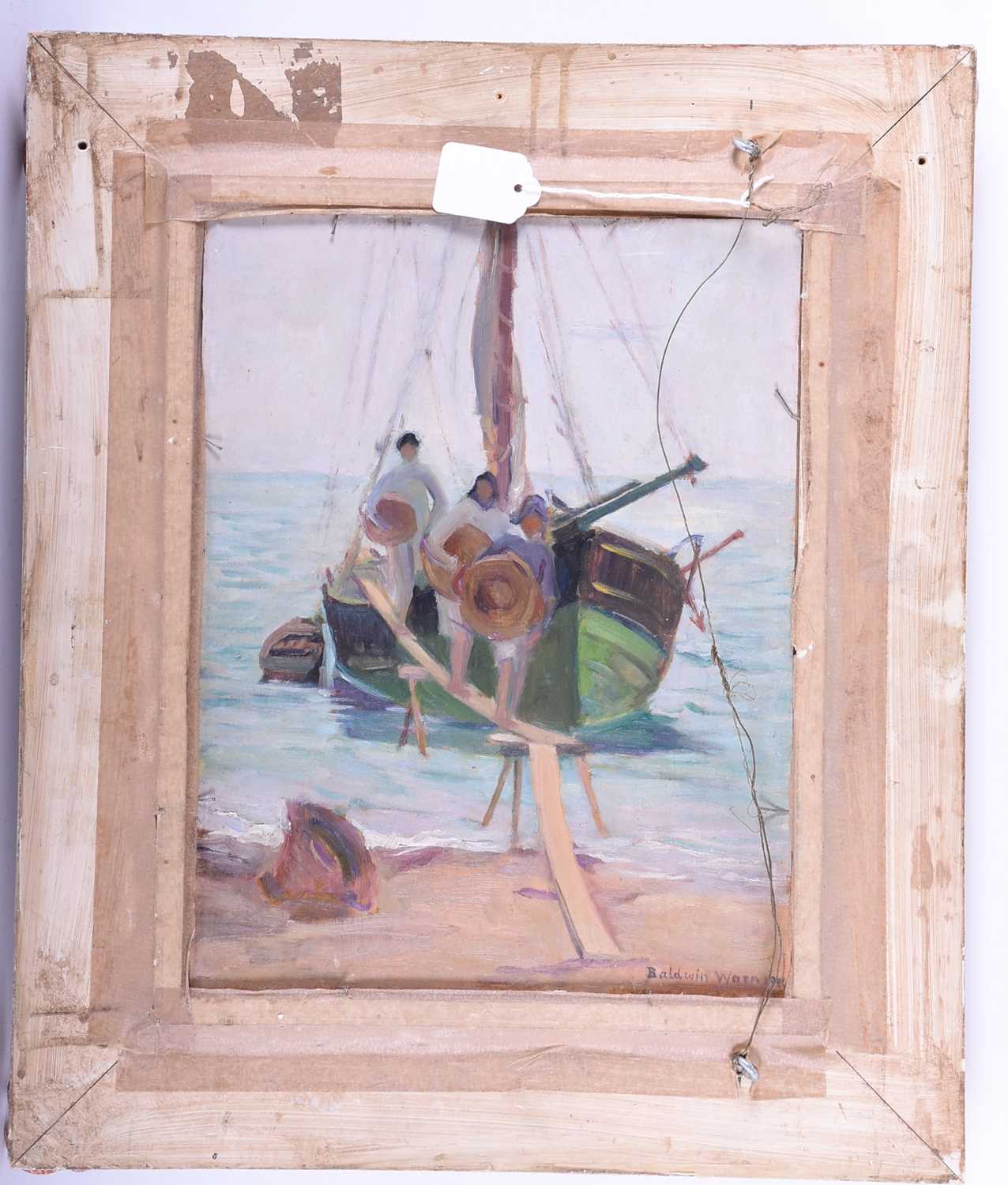 Elizabeth Baldwin Warne (British, 1866 - 1943)Mediterranean scene, painted on reverse with - Image 3 of 8