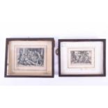 George Pencz ( 1500 - 1550), 'Abraham & Agar' & 'Lucrece', two copper engravings, 5.9cm x 8.5cm &