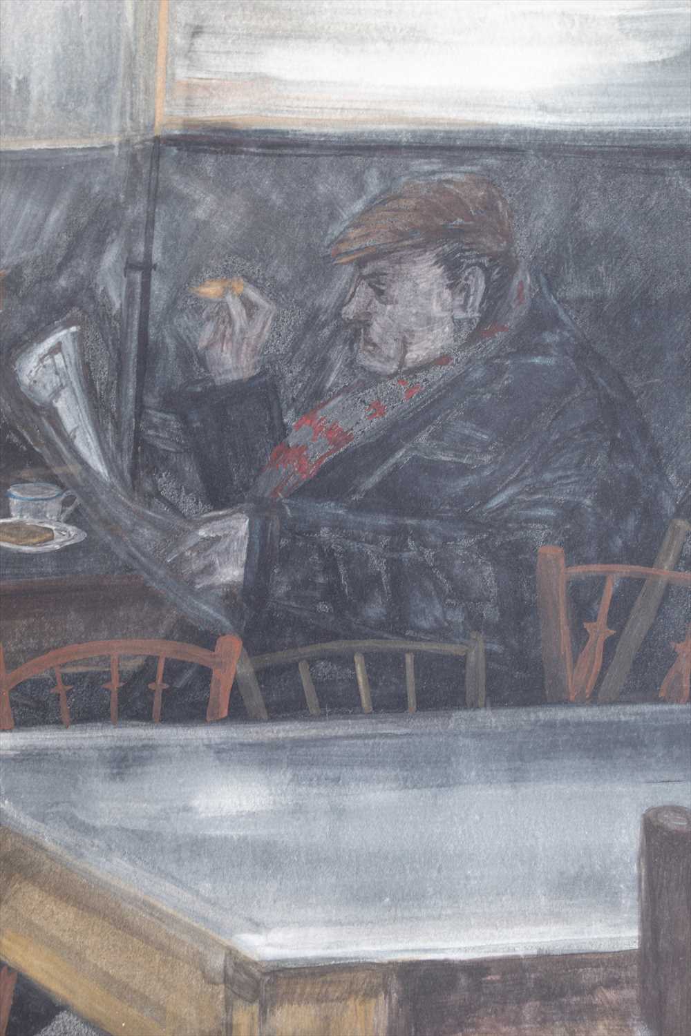 English School, 20th centurycollection of eight mixed media on paper depicting scenes in markets and - Image 2 of 10