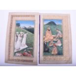19th century Indian School, a pair of illustrated bookplates, 'Muslims before a dismembered