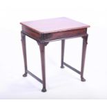 A George III mahogany side tablethe plain top with moulded rim, supported on cabriole legs with