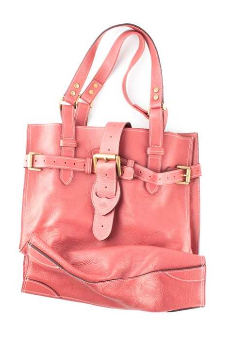 A dark pink leather Mulberry handbagof squared form, with buckle detail, together with a smaller - Image 2 of 10