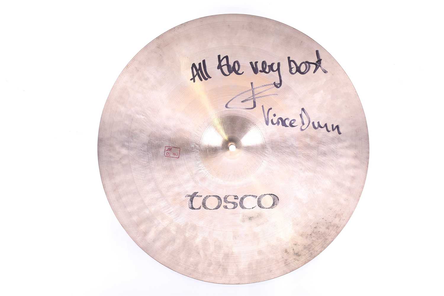 A 20" Tosca Ride Cymbal signed and donated by Vince Dunn. Vince Dunn has performed with artists - Image 2 of 4