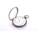 A late Victorian silver cased pocket watch, the case assayed Chester 1900, with key wound fusee